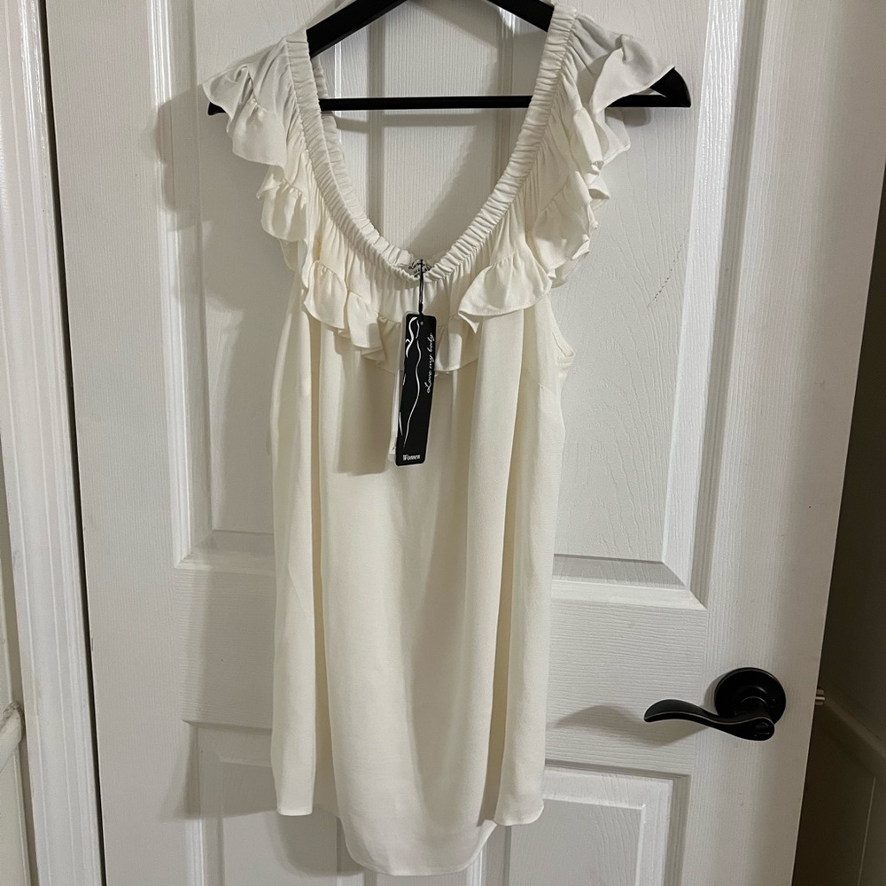 Love my body white top